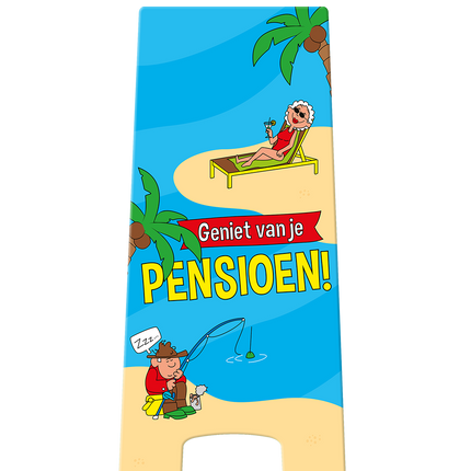 Feestbazaar Waarschuwingsbord Geniet Van Je Pensioen