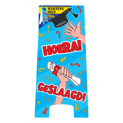Feestbazaar Waarschuwingsbord Geslaagd Cartoon