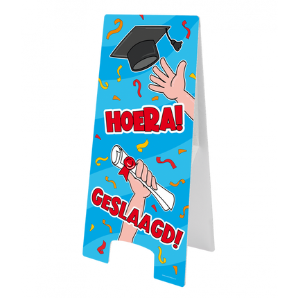 Feestbazaar Waarschuwingsbord Geslaagd Cartoon