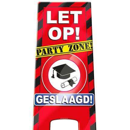 Feestbazaar Waarschuwingsbord Geslaagd
