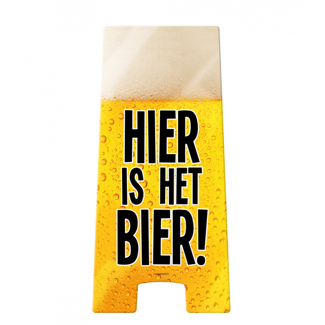Feestbazaar Waarschuwingsbord Hier is het Bier