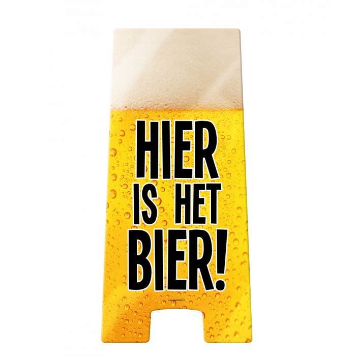 Feestbazaar Waarschuwingsbord Hier is het Bier