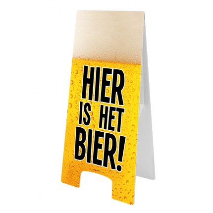 Feestbazaar Waarschuwingsbord Hier is het Bier