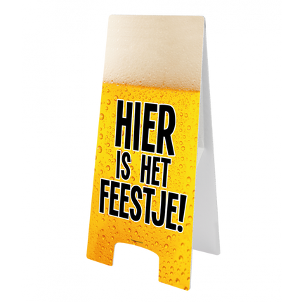 Feestbazaar Waarschuwingsbord Hier is het Feestje