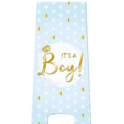 Feestbazaar Waarschuwingsbord It's A Boy Blauw/Goud
