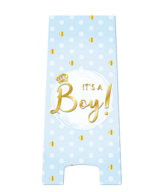 Feestbazaar Waarschuwingsbord It's A Boy Blauw/Goud
