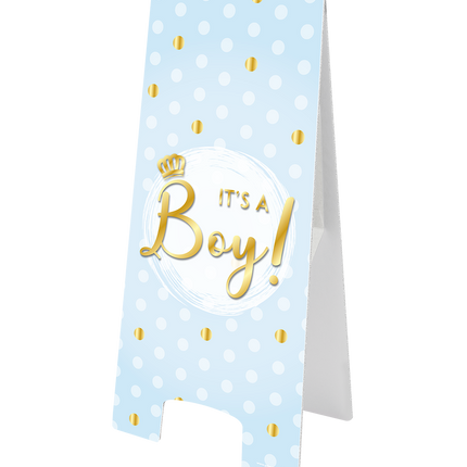 Feestbazaar Waarschuwingsbord It's A Boy Blauw/Goud