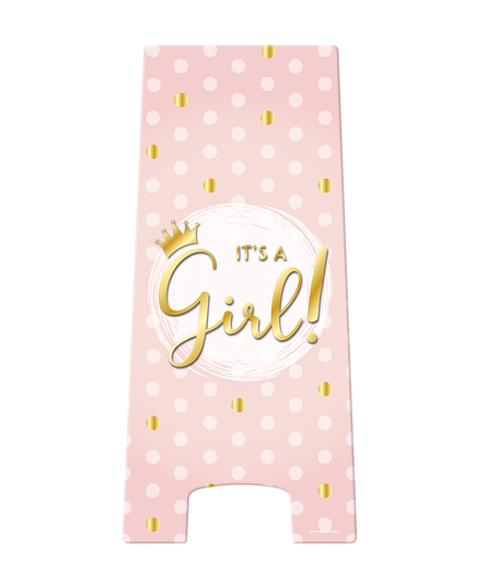 Feestbazaar Waarschuwingsbord It's A Girl Roze/Goud