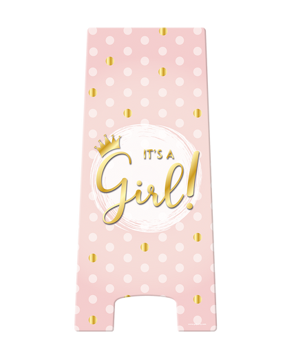 Feestbazaar Waarschuwingsbord It's A Girl Roze/Goud