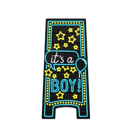 Feestbazaar Waarschuwingsbord Neon Hoera Een Jongen!