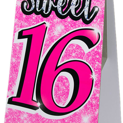 Feestbazaar Waarschuwingsbord Sweet 16