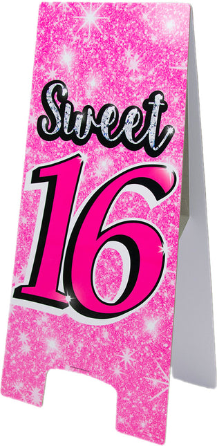 Feestbazaar Waarschuwingsbord Sweet 16