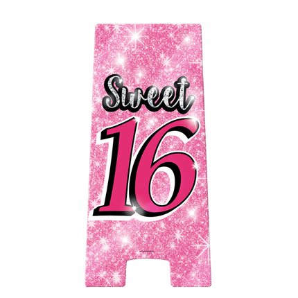 Feestbazaar Waarschuwingsbord Sweet 16
