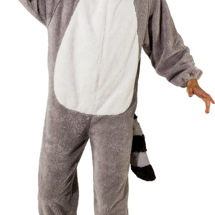 Feestbazaar Wasbeer Onesie Unisex Volwassen