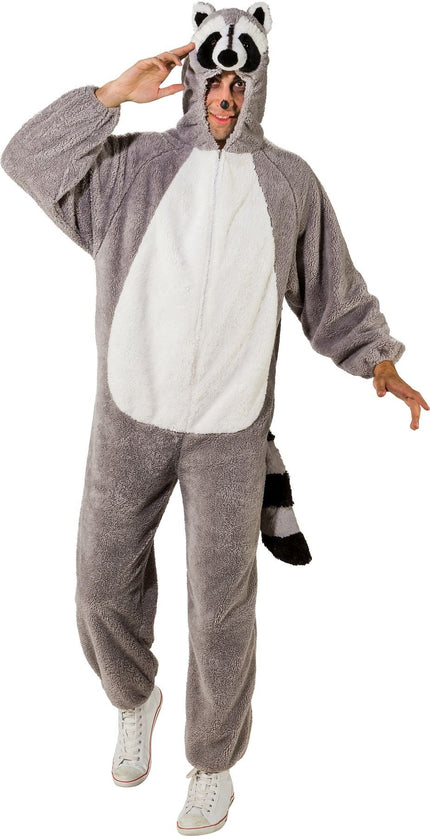Feestbazaar Wasbeer Onesie Unisex Volwassen