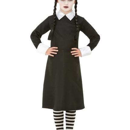 Feestbazaar Wednesday Addams Kostuum Met Pruik