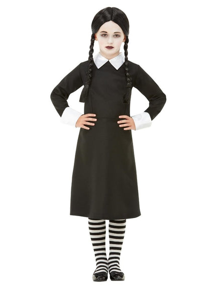 Feestbazaar Wednesday Addams Kostuum Met Pruik