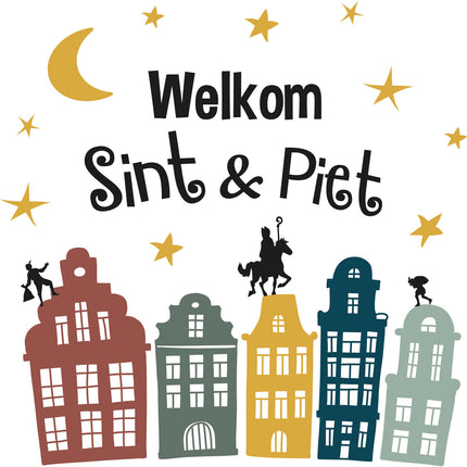 Feestbazaar Welkom Sint & Piet Raamstickers (20st)