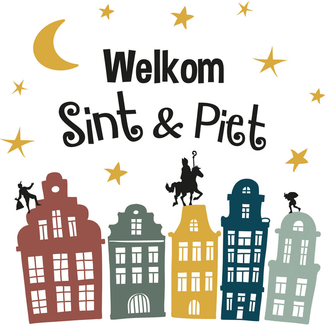 Feestbazaar Welkom Sint & Piet Raamstickers (20st)