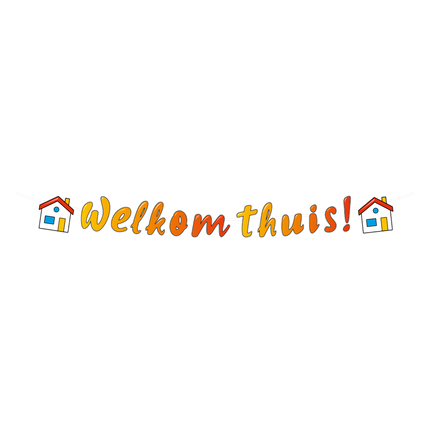 Feestbazaar Welkom Thuis Letterslinger Cartoon