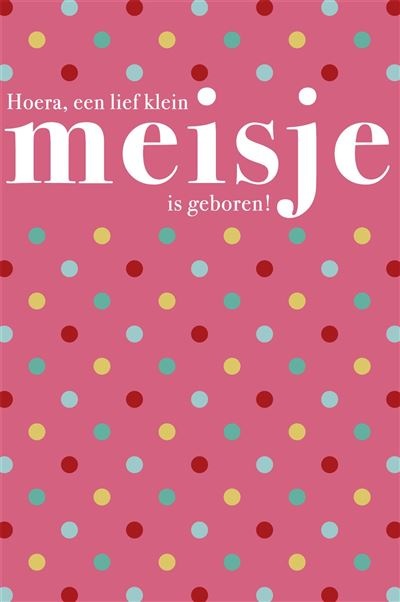 Feestbazaar Wenskaart Geboorte Meisje Roze Met Stippen