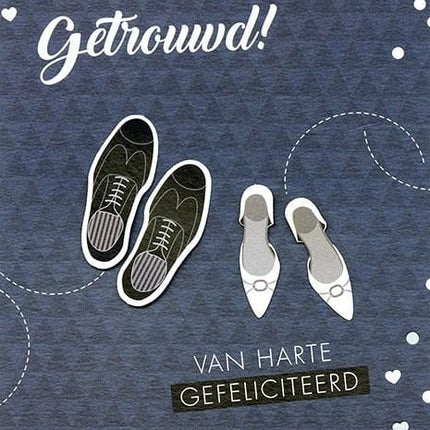 Feestbazaar Wenskaart Huwelijk Trouwschoentjes