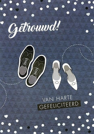 Feestbazaar Wenskaart Huwelijk Trouwschoentjes