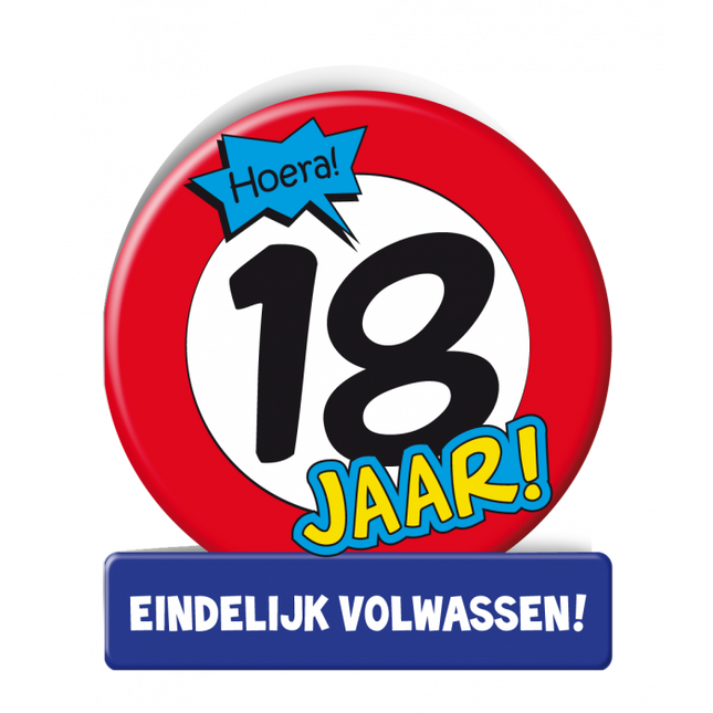 Feestbazaar Wenskaart Verkeersbord 18 Jaar
