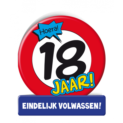 Feestbazaar Wenskaart Verkeersbord 18 Jaar