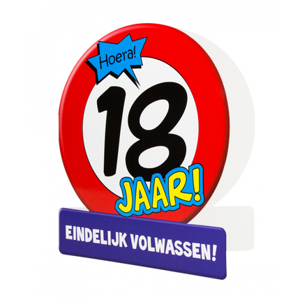 Feestbazaar Wenskaart Verkeersbord 18 Jaar