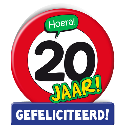 Feestbazaar Wenskaart Verkeersbord 20 Jaar