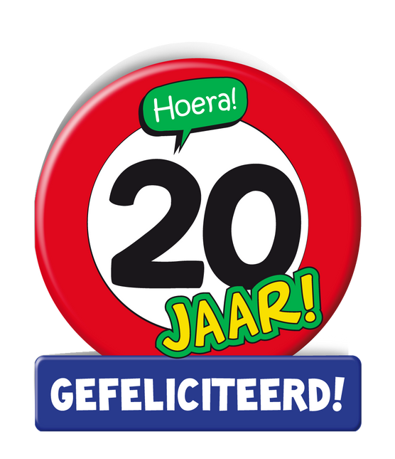 Feestbazaar Wenskaart Verkeersbord 20 Jaar