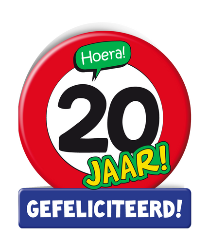 Feestbazaar Wenskaart Verkeersbord 20 Jaar