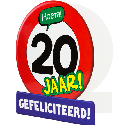 Feestbazaar Wenskaart Verkeersbord 20 Jaar