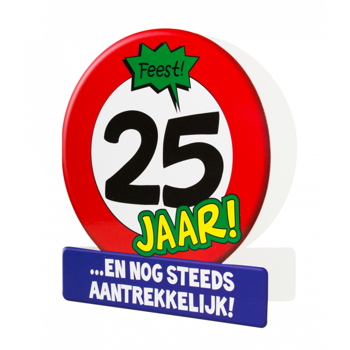 Feestbazaar Wenskaart Verkeersbord 25 Jaar
