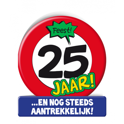 Feestbazaar Wenskaart Verkeersbord 25 Jaar