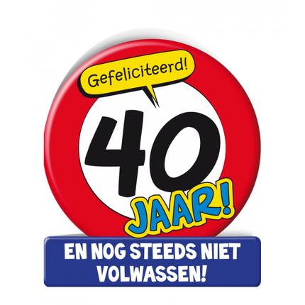 Feestbazaar Wenskaart Verkeersbord 40 Jaar