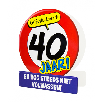 Feestbazaar Wenskaart Verkeersbord 40 Jaar