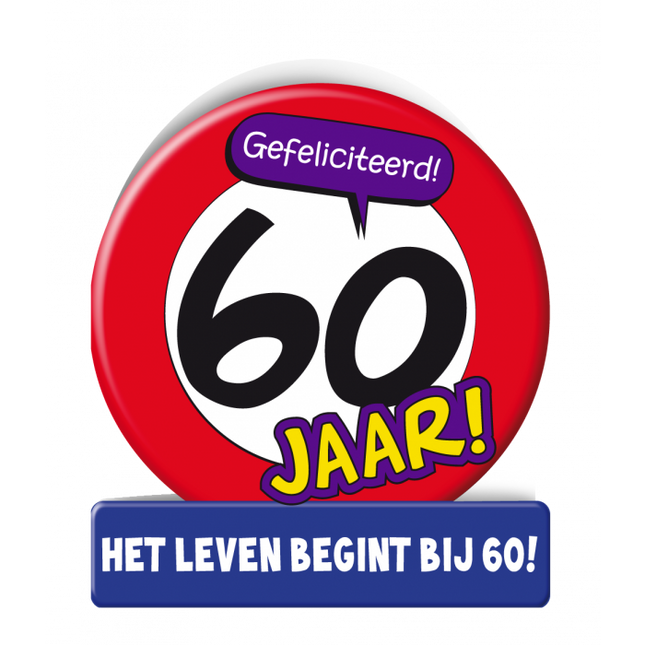 Feestbazaar Wenskaart Verkeersbord 60 Jaar