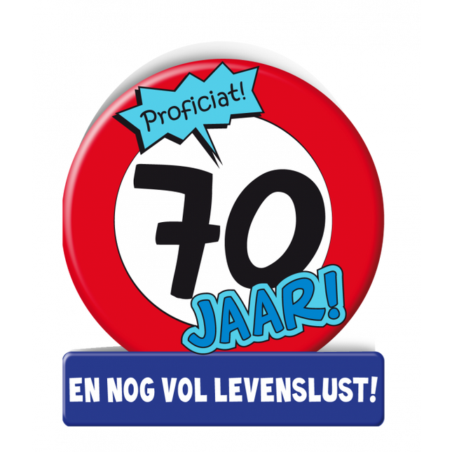 Feestbazaar Wenskaart Verkeersbord 70 Jaar