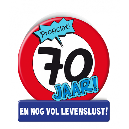 Feestbazaar Wenskaart Verkeersbord 70 Jaar