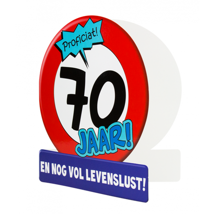 Feestbazaar Wenskaart Verkeersbord 70 Jaar