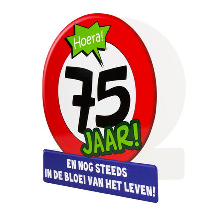 Feestbazaar Wenskaart Verkeersbord 75 Jaar