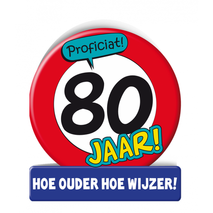 Feestbazaar Wenskaart Verkeersbord 80 Jaar