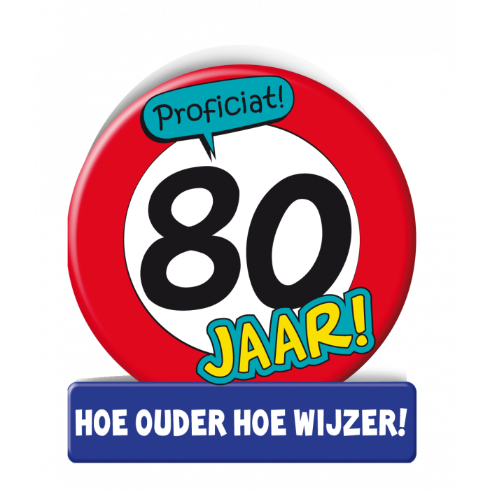 Feestbazaar Wenskaart Verkeersbord 80 Jaar