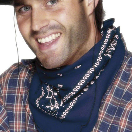 Feestbazaar Western bandana/halsdoek blauw