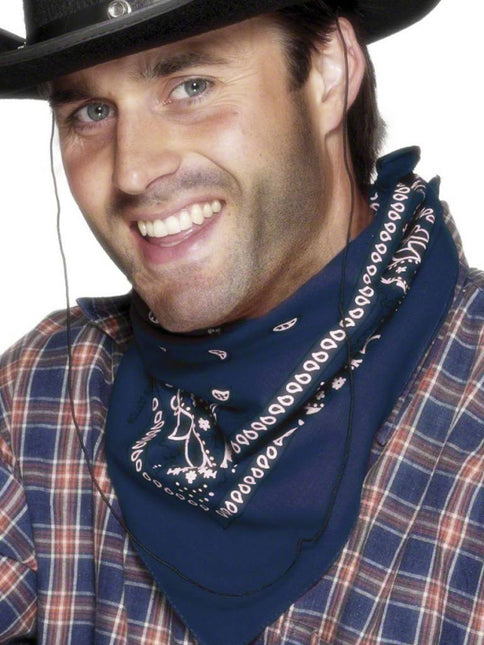 Feestbazaar Western bandana/halsdoek blauw