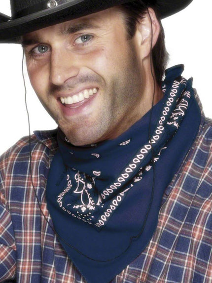 Feestbazaar Western bandana/halsdoek blauw