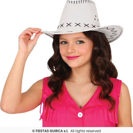 Feestbazaar Western Cowboyhoed Wit Kind – White Rider