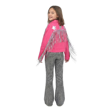 Feestbazaar Western Franje Jasje Roze met Sterren Premium